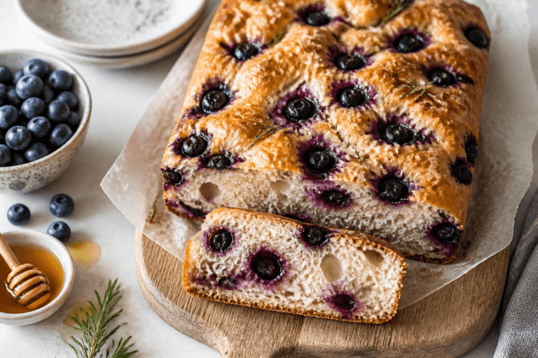 Sourdough Blueberry Focaccia – A Juicy, Rustic Twist on a Classic