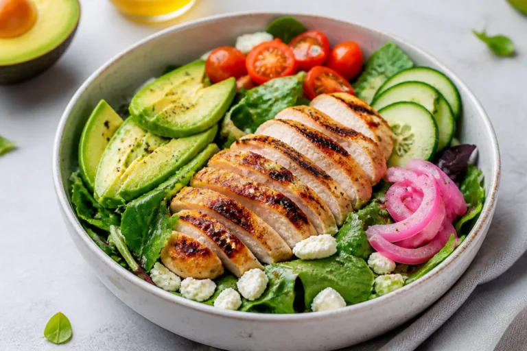 Healthy Grilled Chicken Avocado Salad Bowl – Fresh, Filling, and Easy