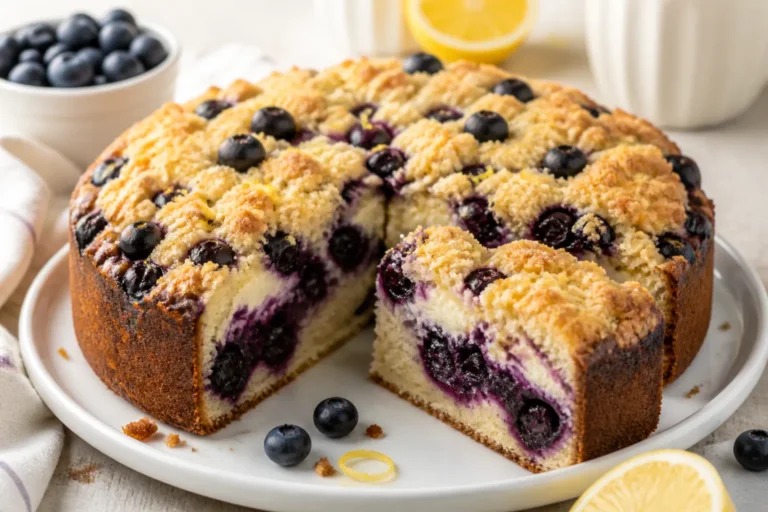 Blueberry Cream Cheese Muffin Cake (Bakery Style) – Soft, Tall, and Packed With Berries