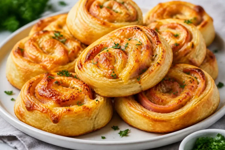 Baked Ham and Cheese Pinwheels Recipe – Easy, Golden, and Crowd-Pleasing