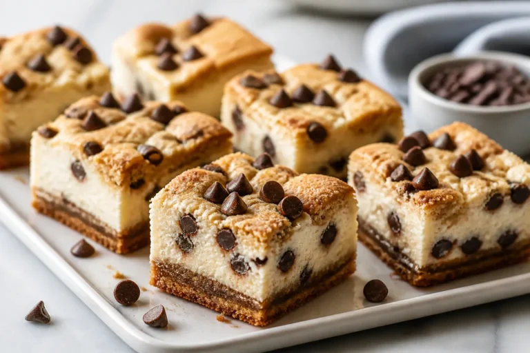 Chocolate Chip Cookie Cheesecake Bars – Creamy, Gooey, and Crowd-Pleasing