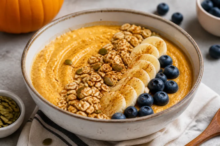 High Protein Pumpkin Whipped Cottage Cheese Breakfast Bowl | Easy Fall Recipe – Cozy, Creamy, and Satisfying