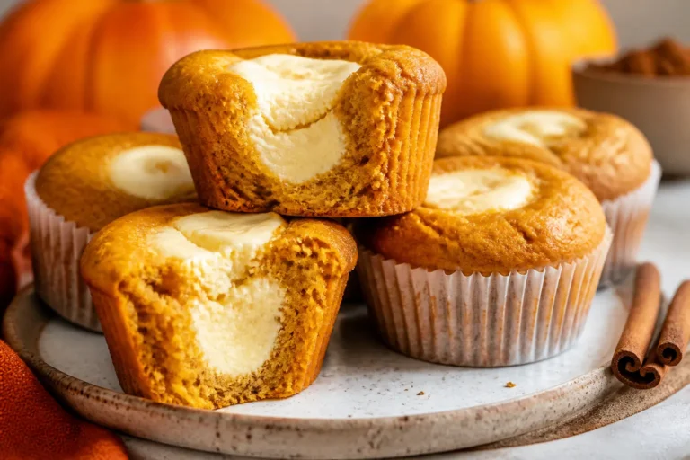 Pumpkin Cream Cheese Muffins With Creamy Filling – Soft, Spiced, and Bakery-Style