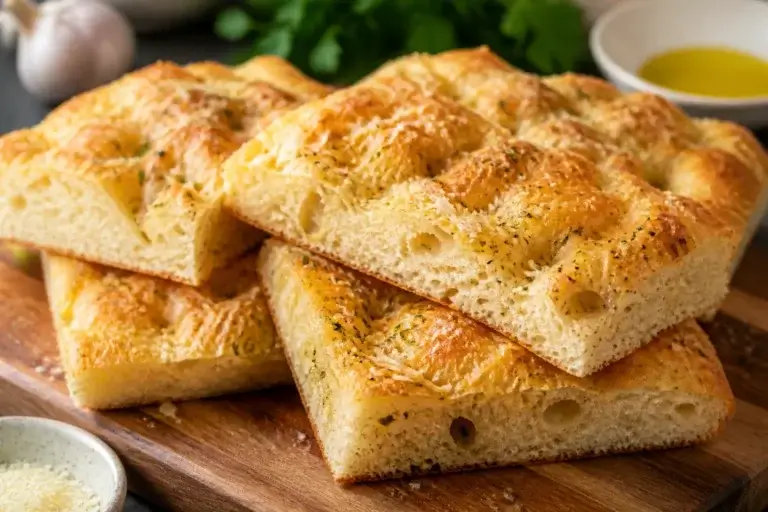 Garlic Parmesan Focaccia Bread Recipe – Easy Homemade Side Dish